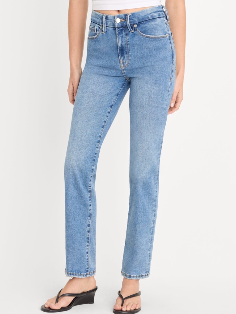 Good American Always Fits Jeans 6-12 Denethic Blue NWT